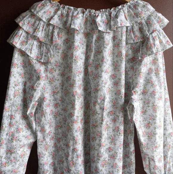 Liberty Floral Fabric Peasant Blouse by J. Crew XXL - Picture 8 of 8